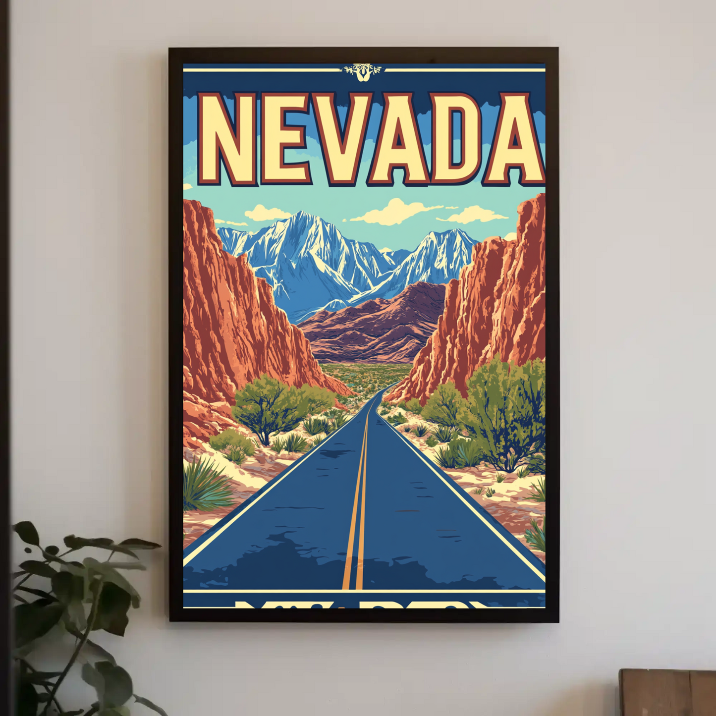Nevada Landscape Vintage Travel Poster