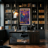 Vibrant New York City Poster For Home Decor With Jazz