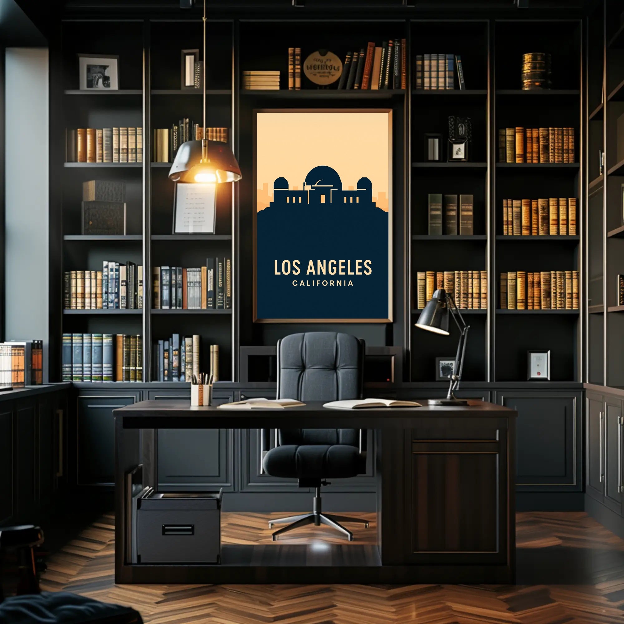 Los Angeles Observatory Silhouette Travel Poster