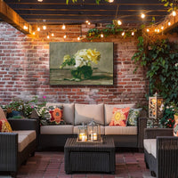 Vase of Yellow and White Roses Poster