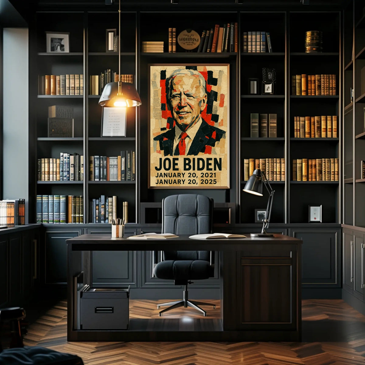 Joe Biden 46th President of the United States Layered paper Collage Poster