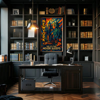 New York City Vibrant Urban Scene Poster Modern Wall Art