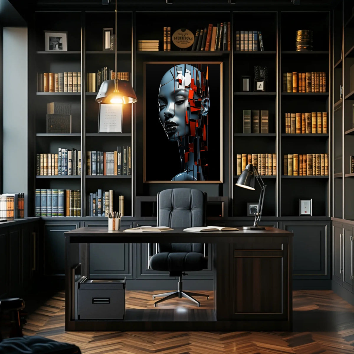 Futuristic Abstract Human AI Art Poster Print