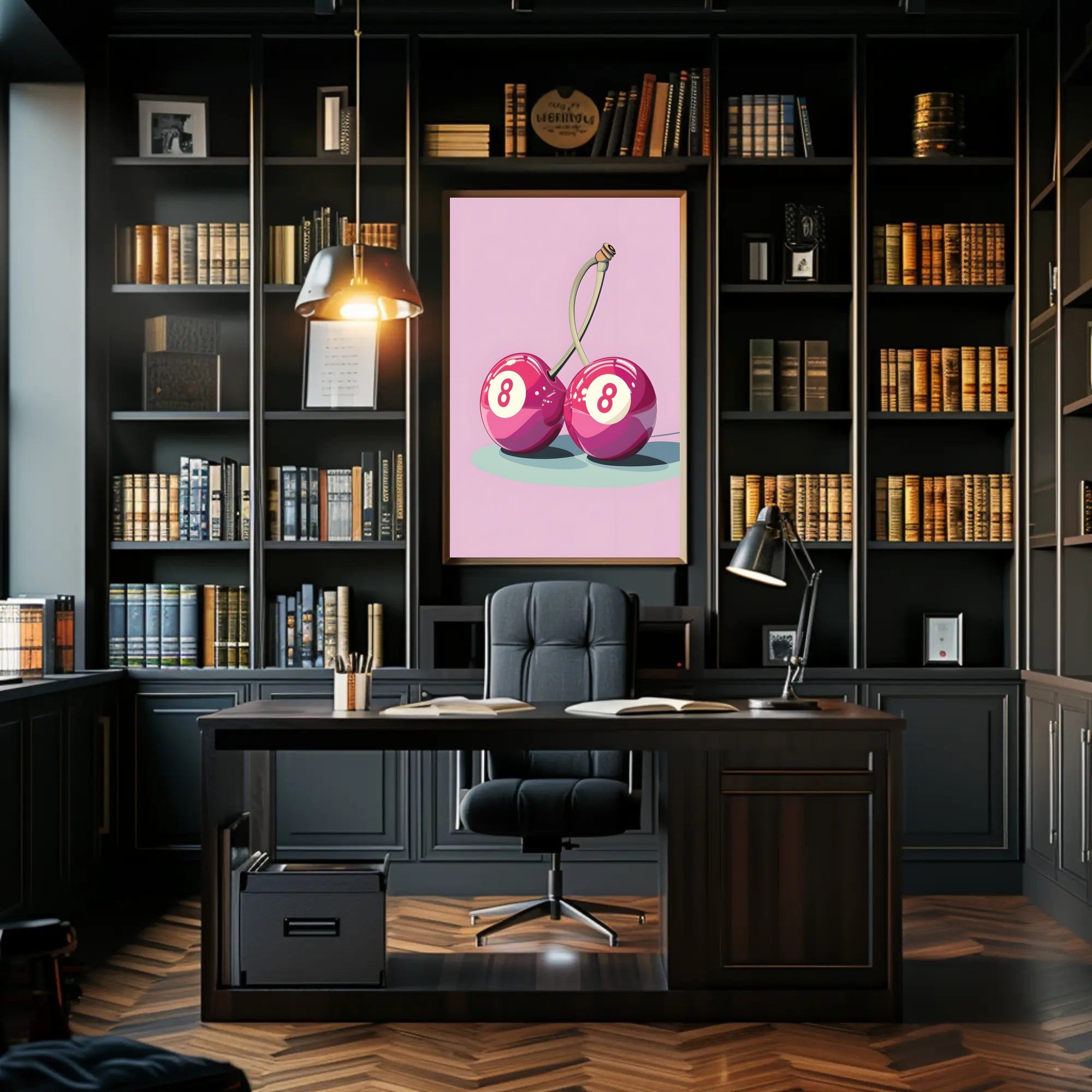 Cherry Billiard Balls Pop Culture Poster PosterGoat