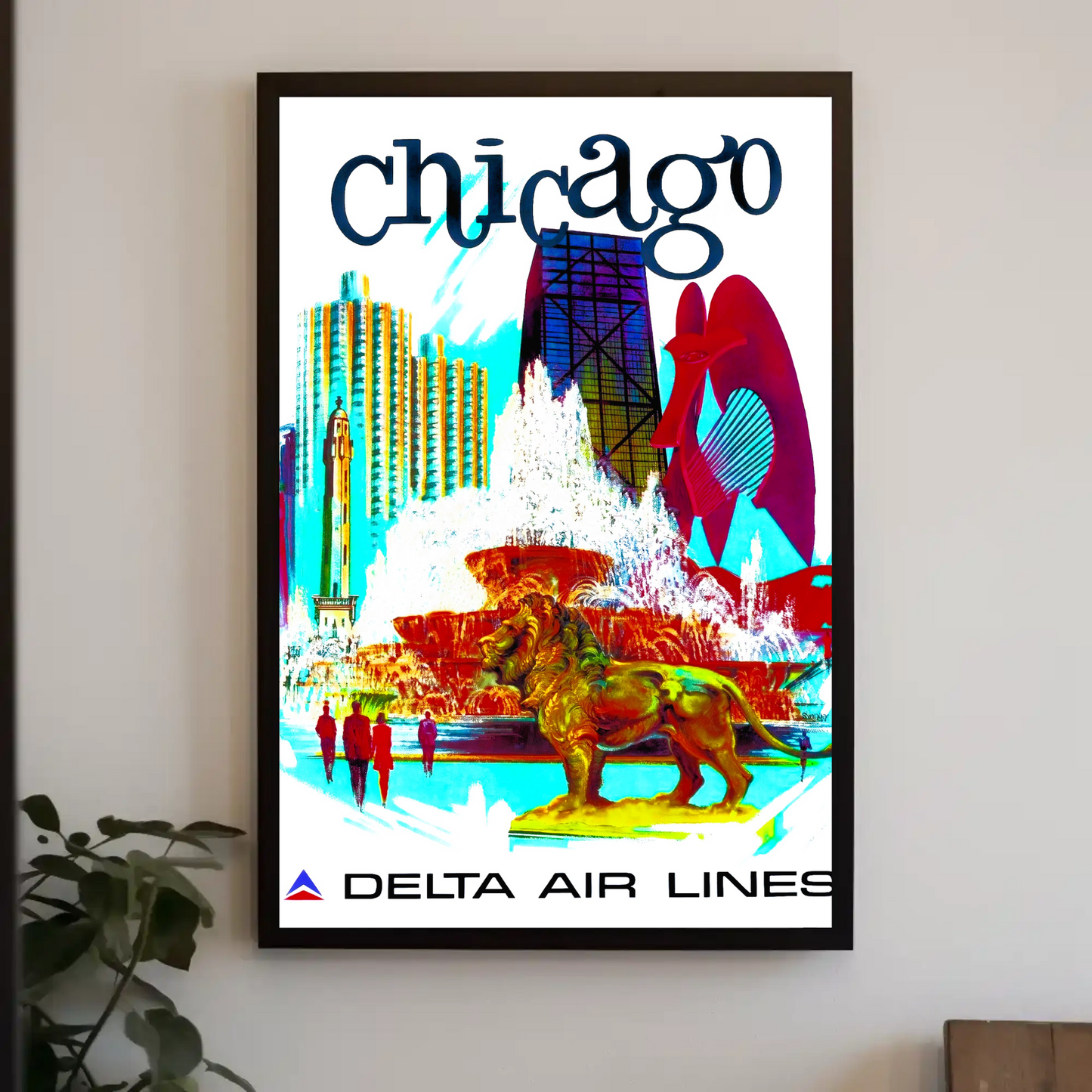 Chicago Vintage Travel Air Lines Poster