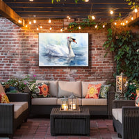 Graceful Swan in Watercolor Poster