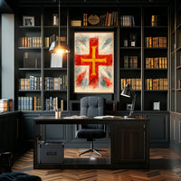 Abstract Cross And Flag Design Abstract Poster