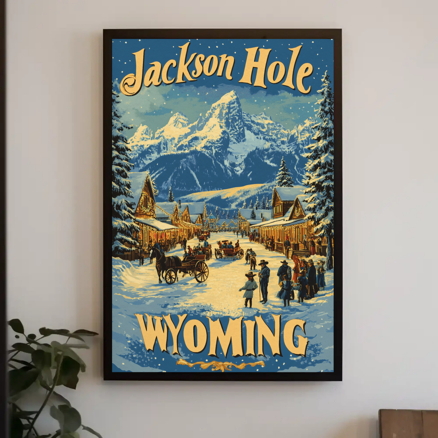 Jackson Hole Wyoming Vintage Poster Winter