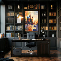 St. Basil's Cathedral Sunset Watercolor Art Poster