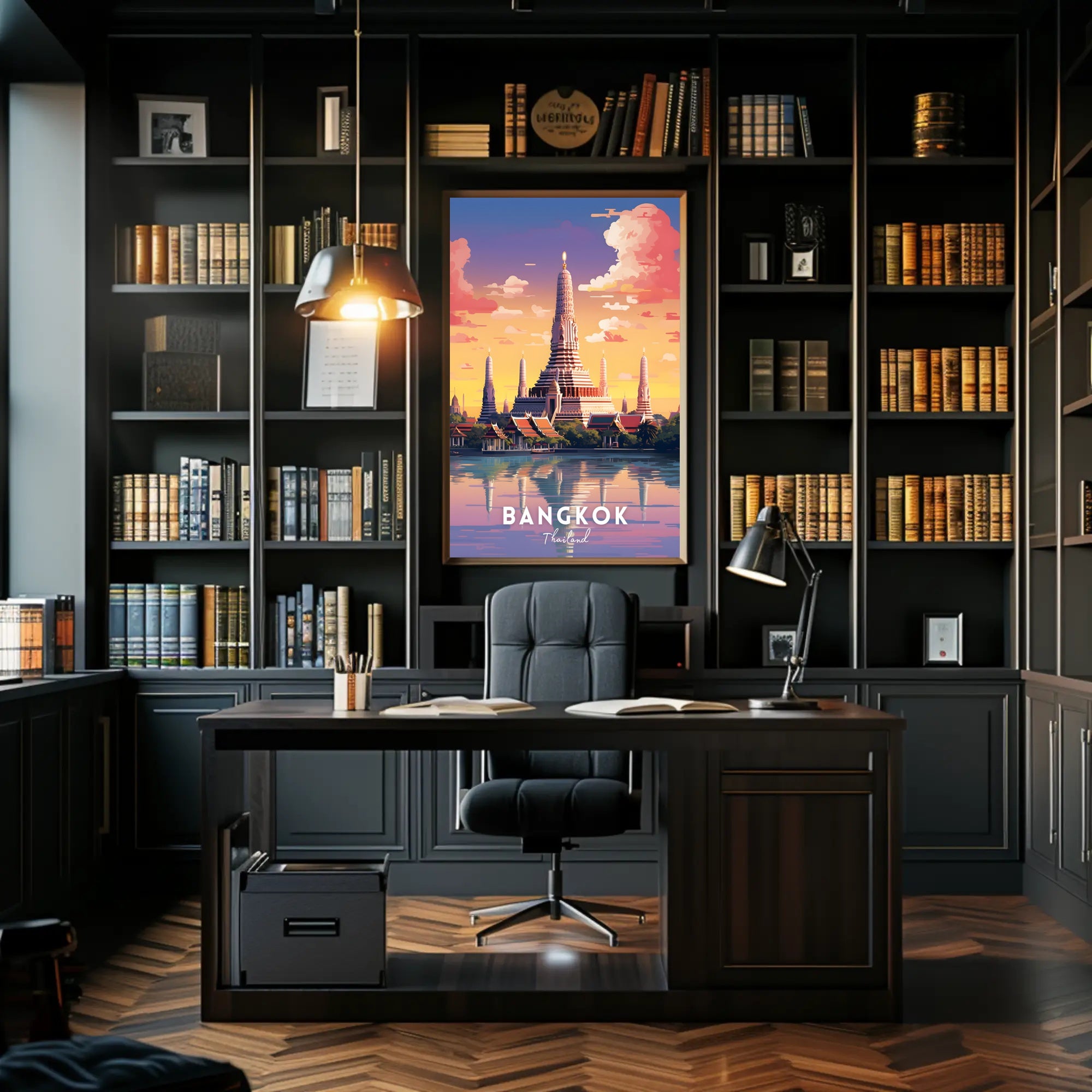 Wat Arun Sunset in Bangkok Travel Poster