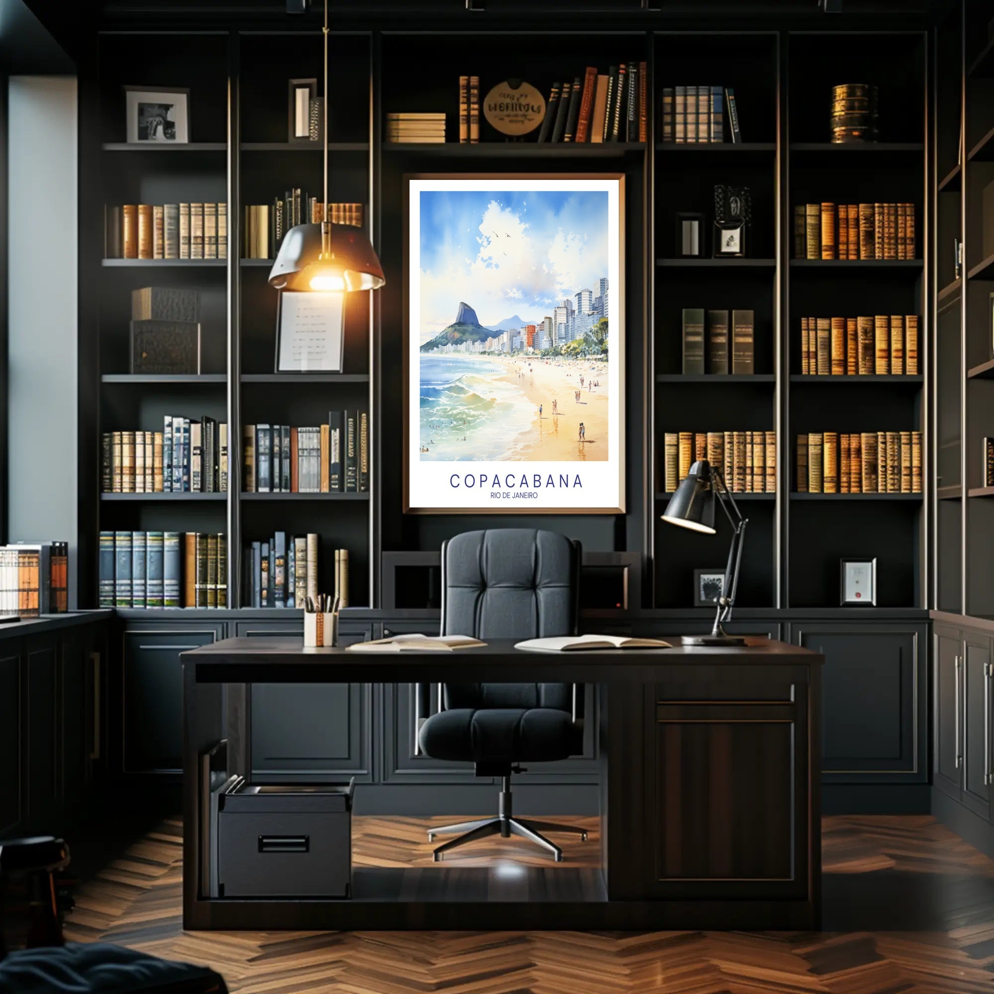 Copacabana Beach Vintage Travel Poster PosterGoat