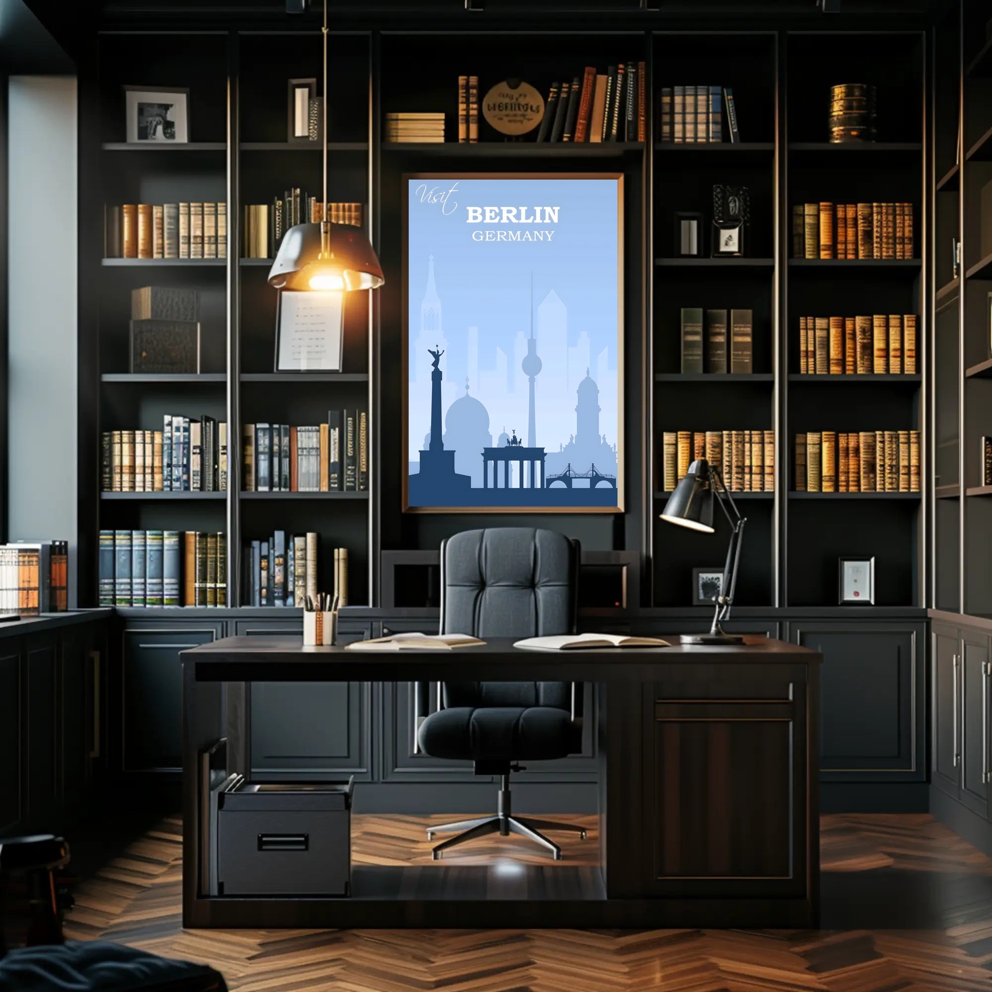 Berlin Skyline Art: Calm Travel Poster