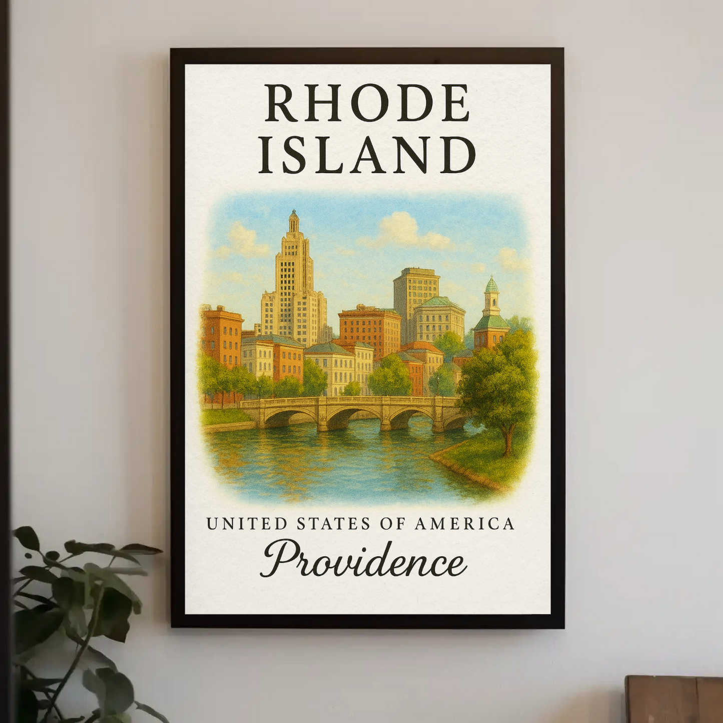 Rhode Island, Providence Signature Series Vintage Travel Poster