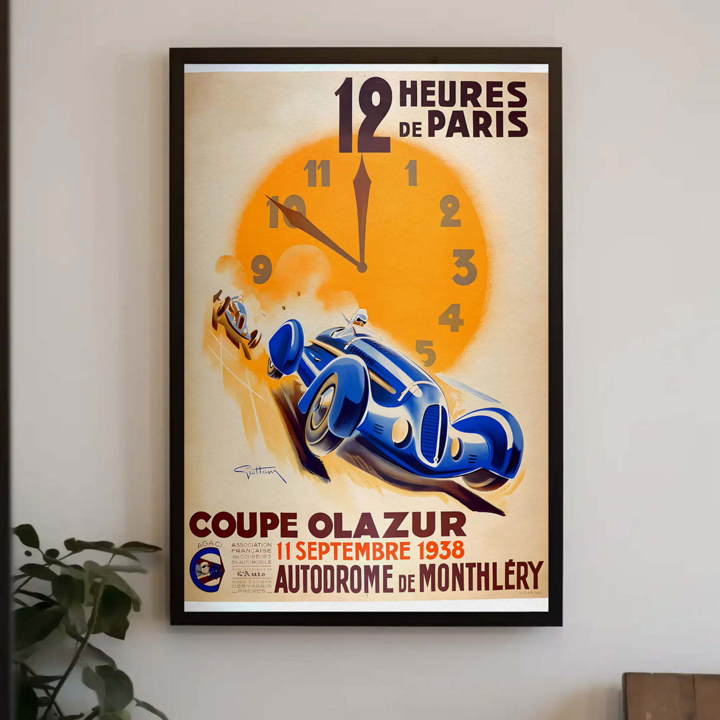 12 Heures de Paris – 1938 Race Poster