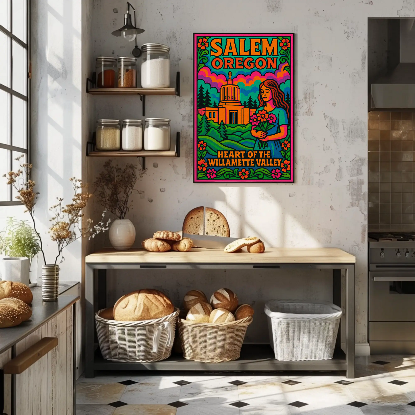 Salem Oregon Willamette Valley Travel Poster