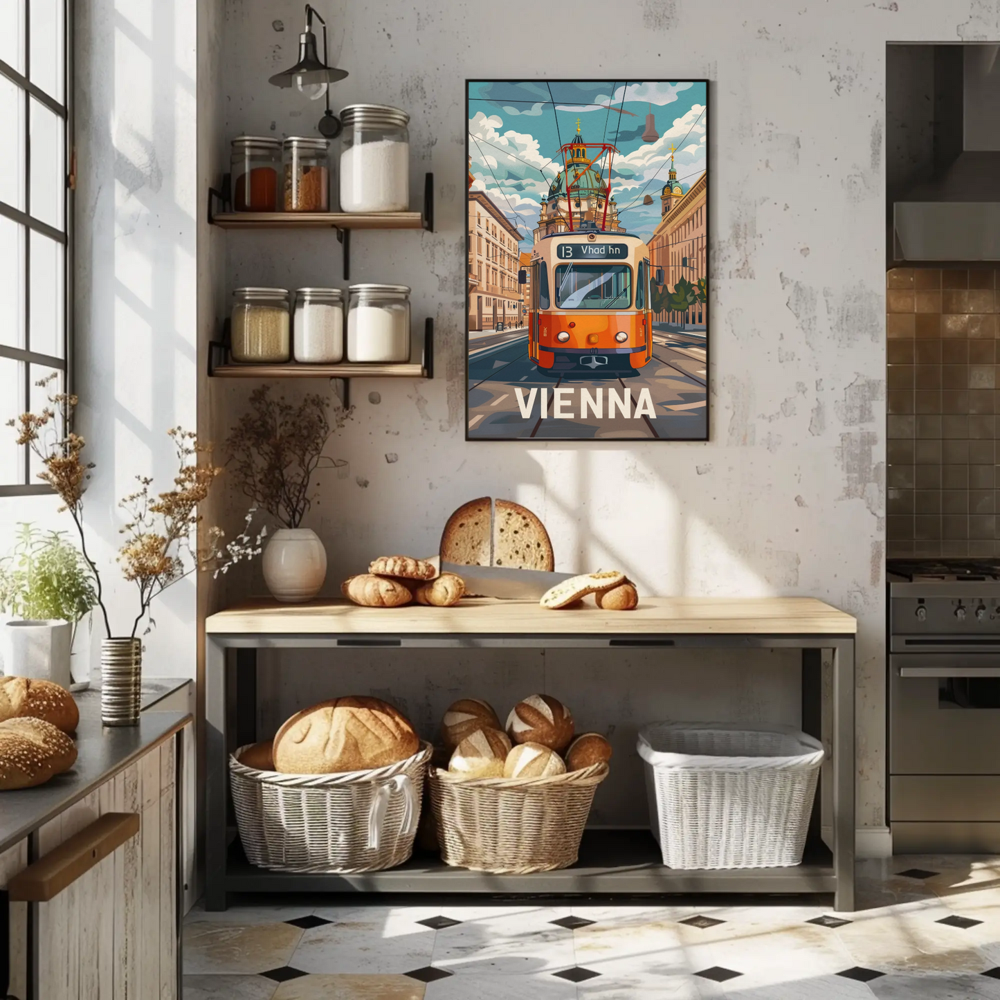 Vienna Streetcar City Architecture Austria Travel Poster