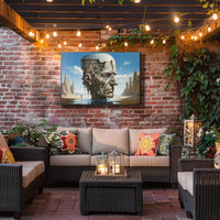 Surreal Desert Urban Head Artistic Poster