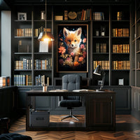 Fox Bloom Whimsical Poster