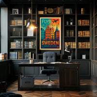 Experience Sweden Vibrant Cityscape Travel Poster PosterGoat