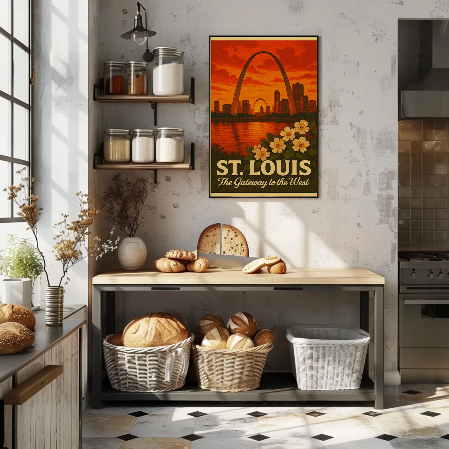 St Louis Missouri Gateway Arch Sunset Skyline Poster