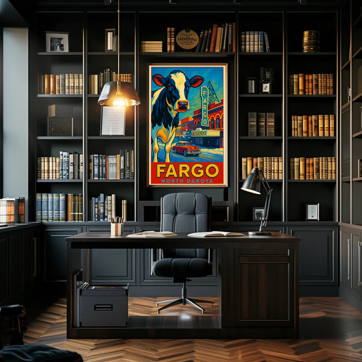 Fargo, North Dakota Vibrant Cityscape Poster