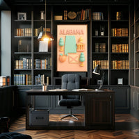 Alabama State Icons Poster