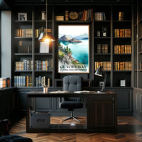 Glacier Bay Watercolor Wall Art Poster