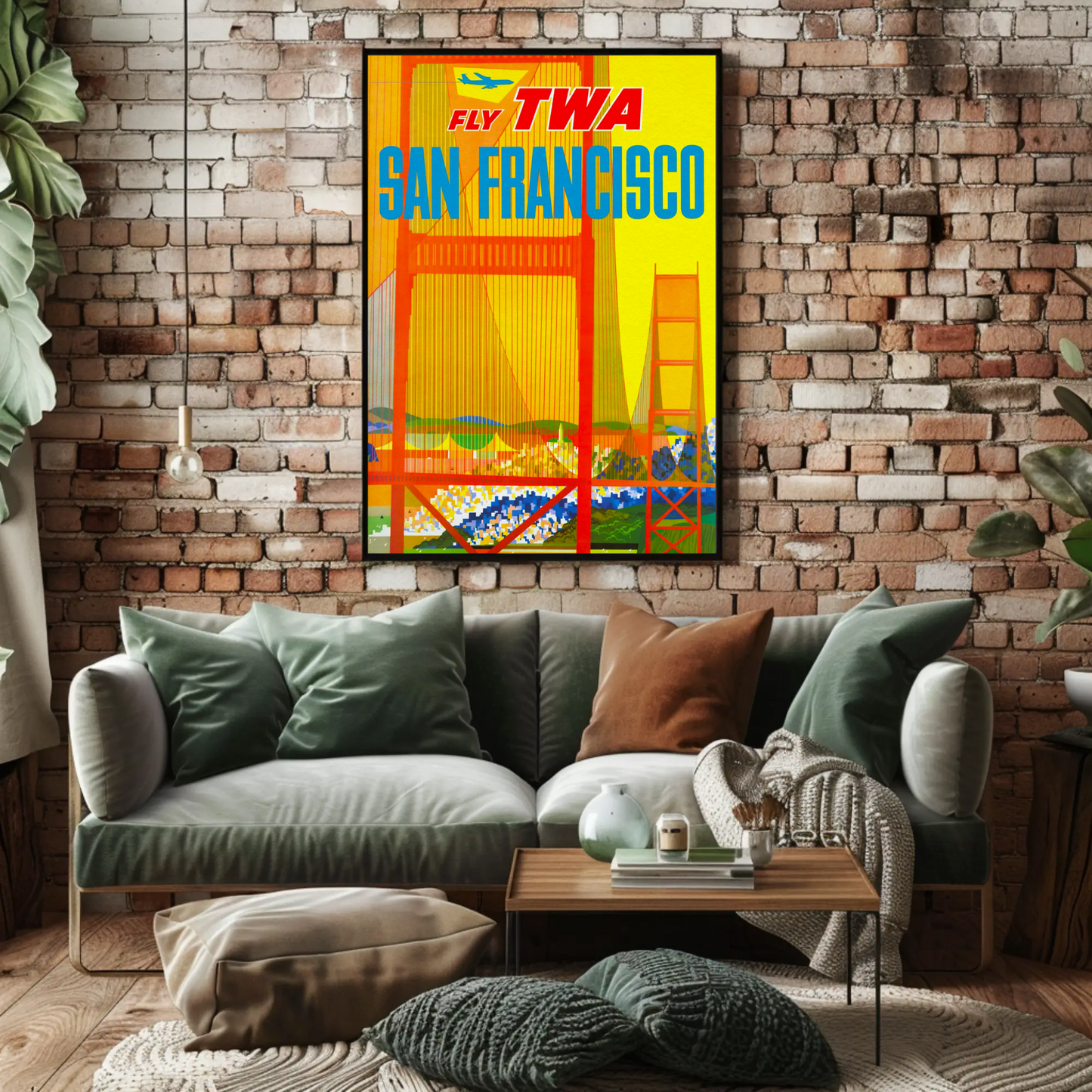 Fly TWA to San Francisco Travel Poster by David Klein (1957)