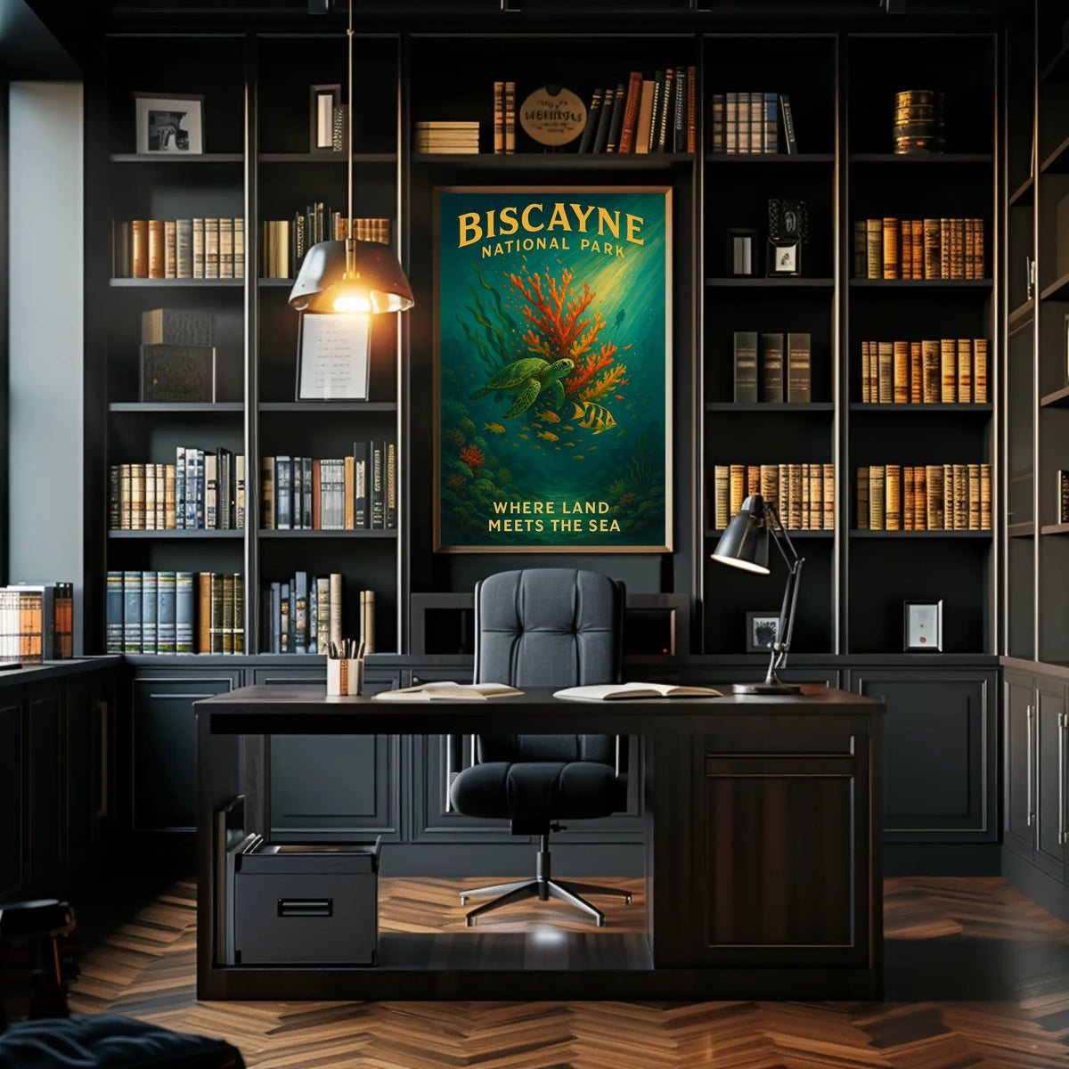 Biscayne National Park Where Land Poster