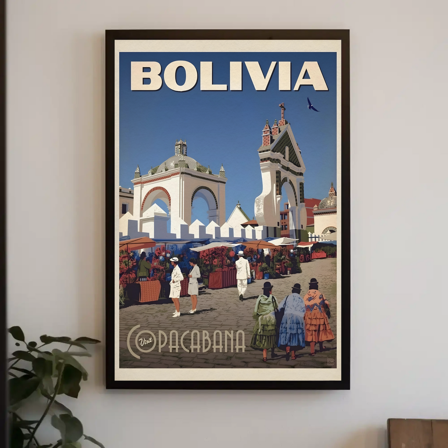 Copacabana Bolivia Vintage Poster