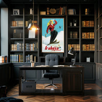 Vintage Alpine Ski Lift Adventure Travel Poster PosterGoat