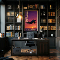 Stealth Jet Silhouette at Sunset Poster