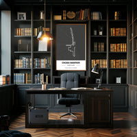 Chicago Marathon Route Modern Sports Poster