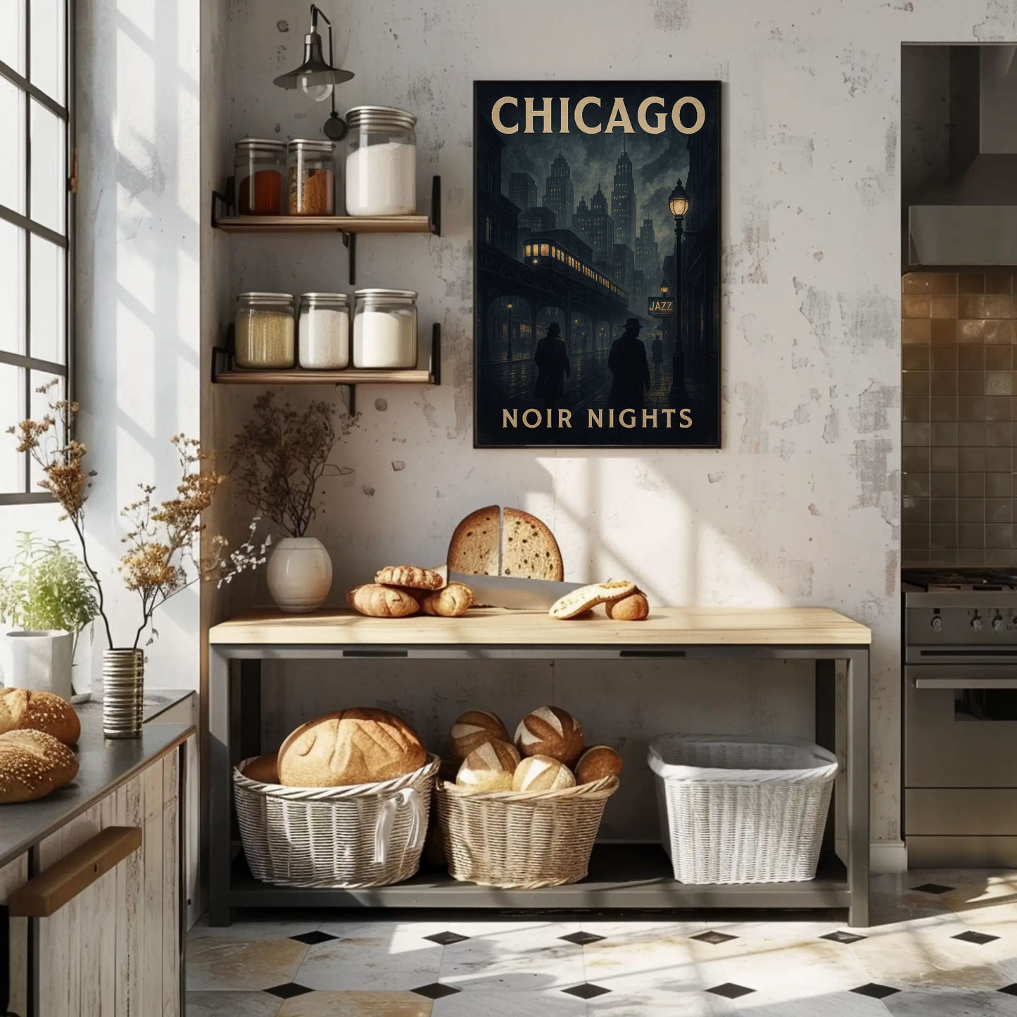 Chicago Noir Nights Jazz Travel Poster