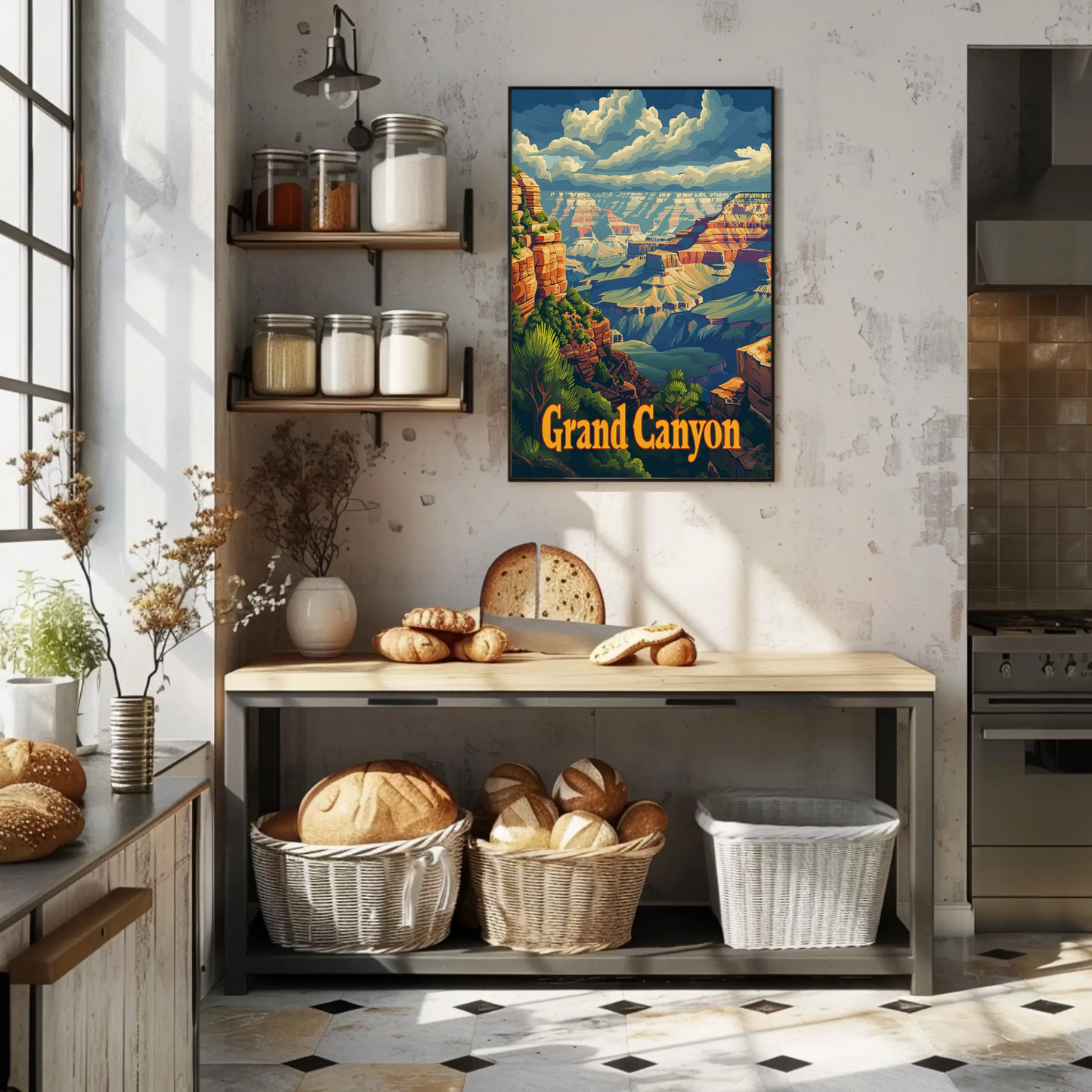 Grand Canyon Overlook Sunset View Travel Poster