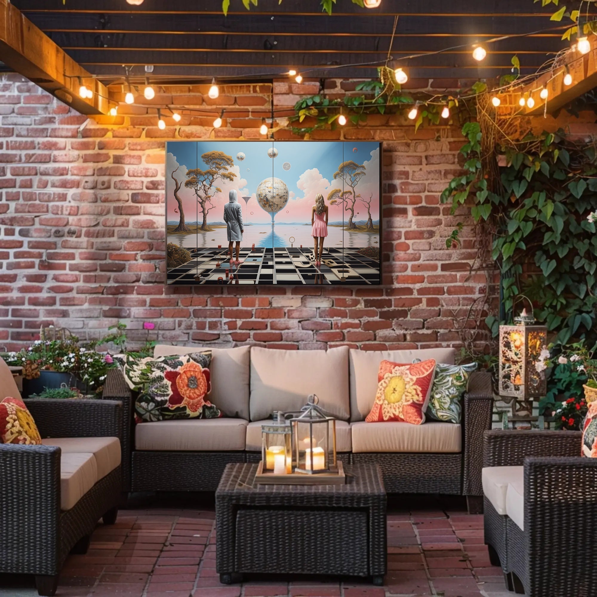 Futuristic Landscape Art Print: Surreal Sci-Fi Poster