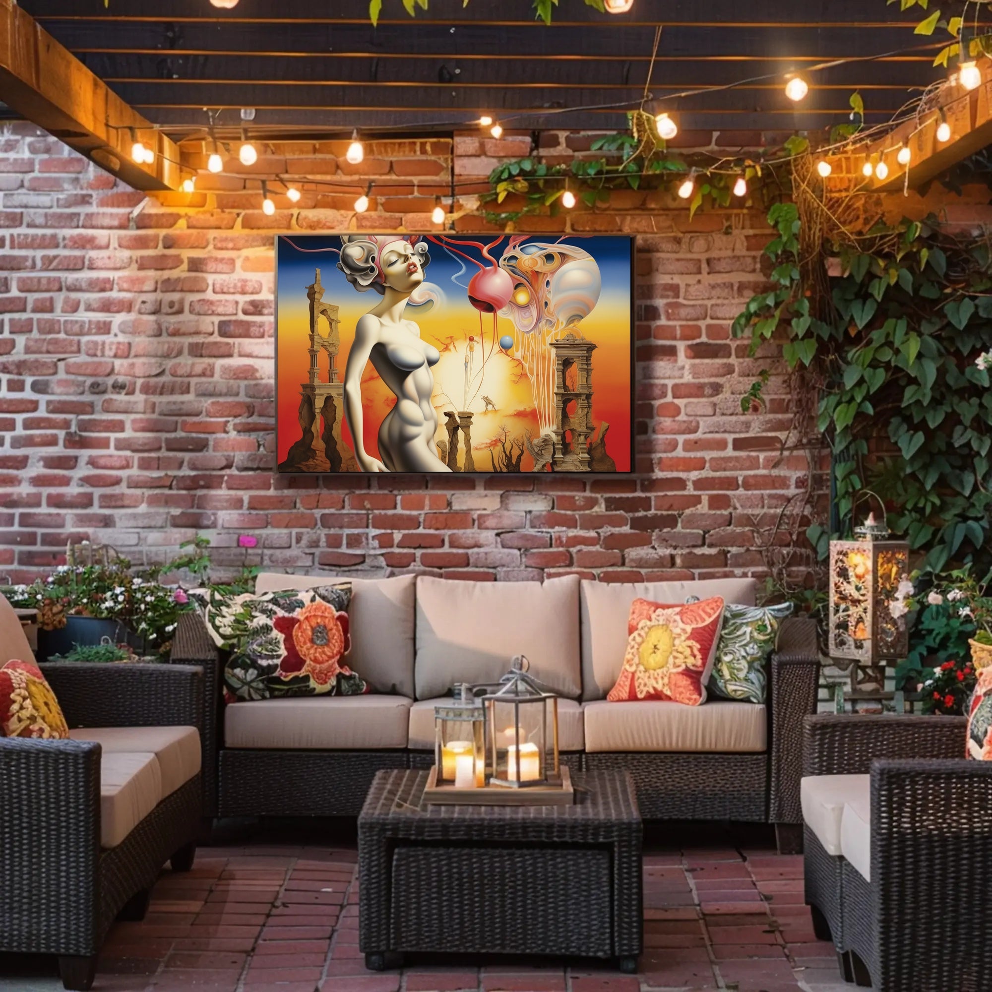 Surreal Dreamscape with Futuristic Figure - Abstract or Artistic Poster