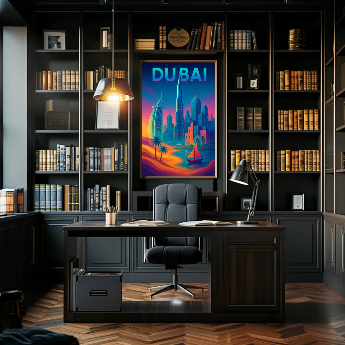 Dubai Dreamscape Skyline Poster For Travel Art Lovers Decor