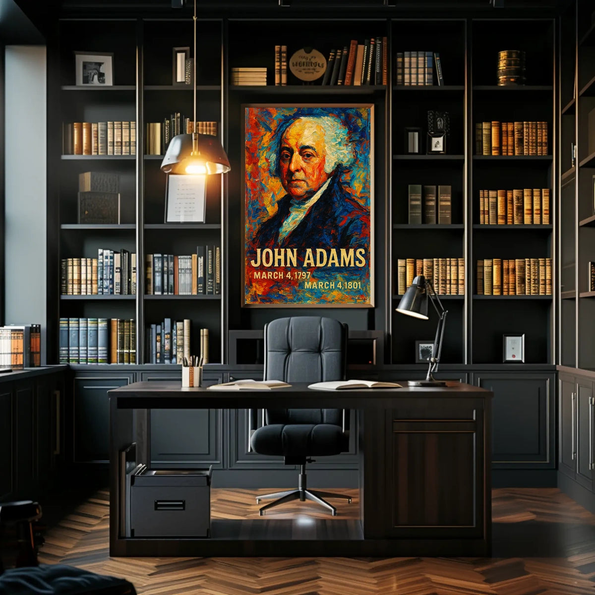 John Adams 2nd President of the United States Glitch Hop Art Poster