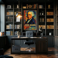 John Adams 2nd President of the United States Glitch Hop Art Poster