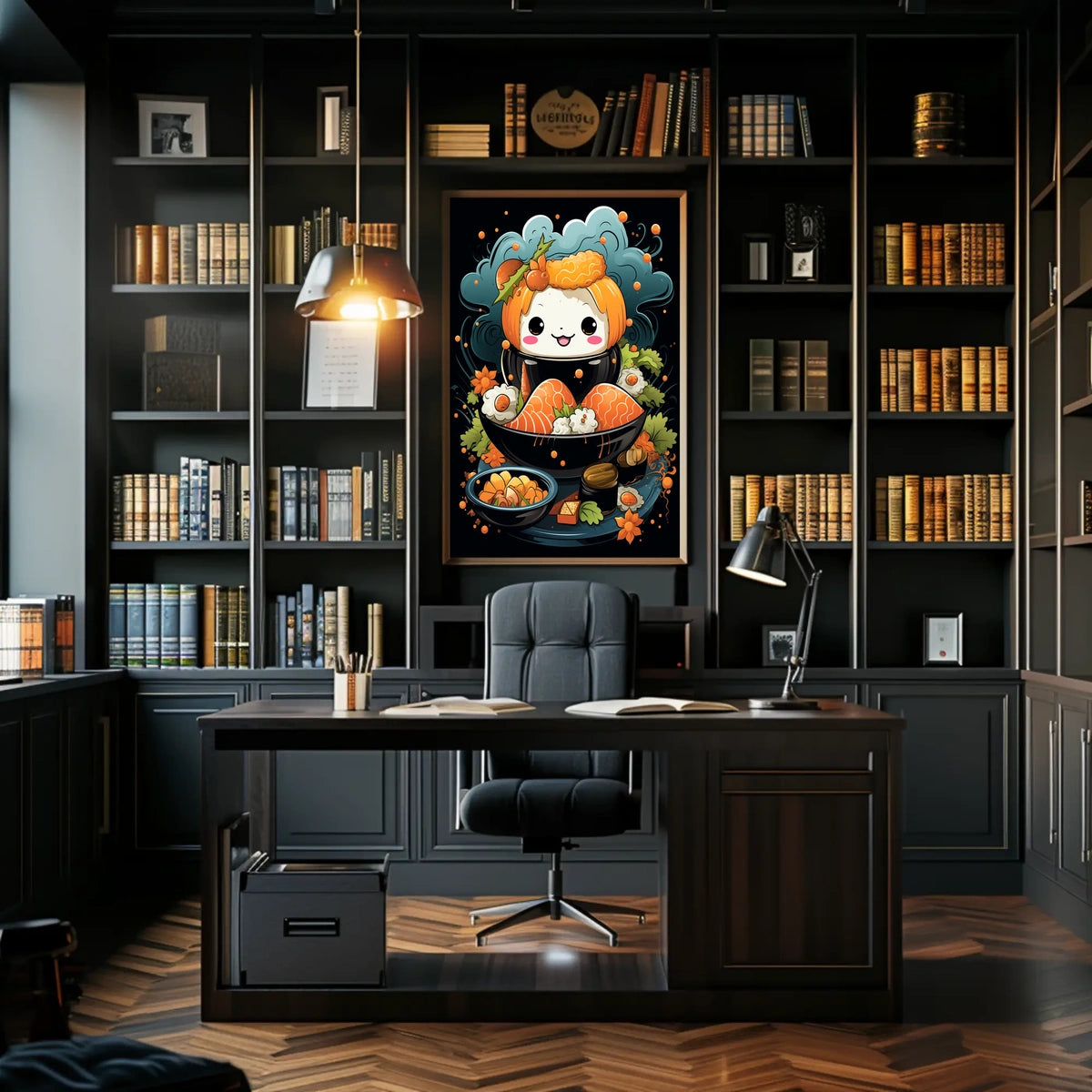 Cute Smiling Sushi Art - Abstract, Artistic, or Pop Culture Poster