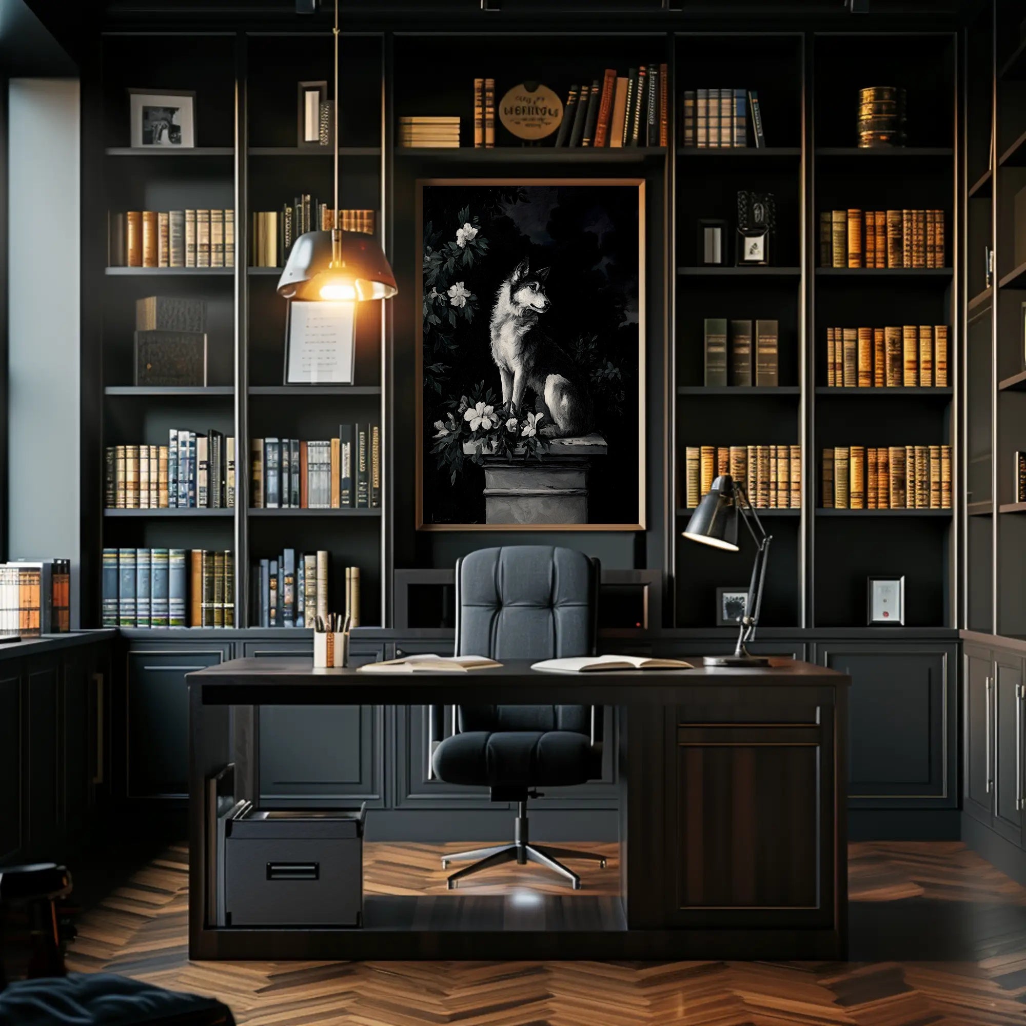 Majestic Husky in Nature Dog Breed Poster PosterGoat