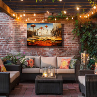 Alien World Mushroom Landscape Futuristic Sci-Fi Poster