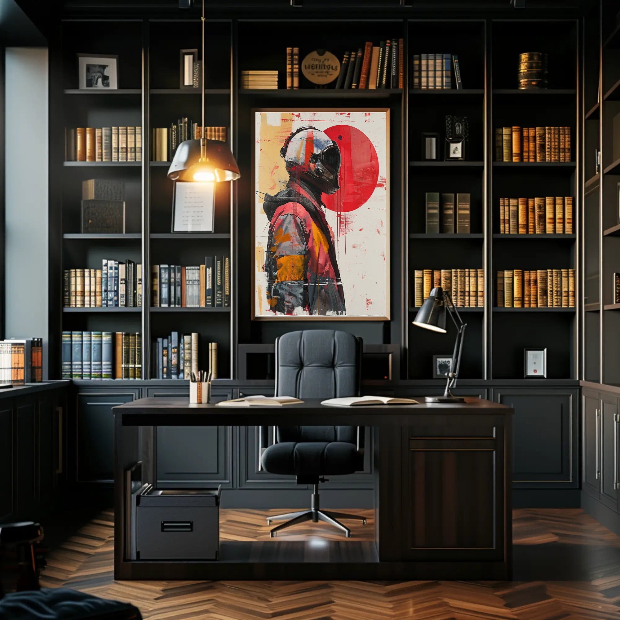 Astronaut In Abstract Art Print Poster For Home Decor PosterGoat