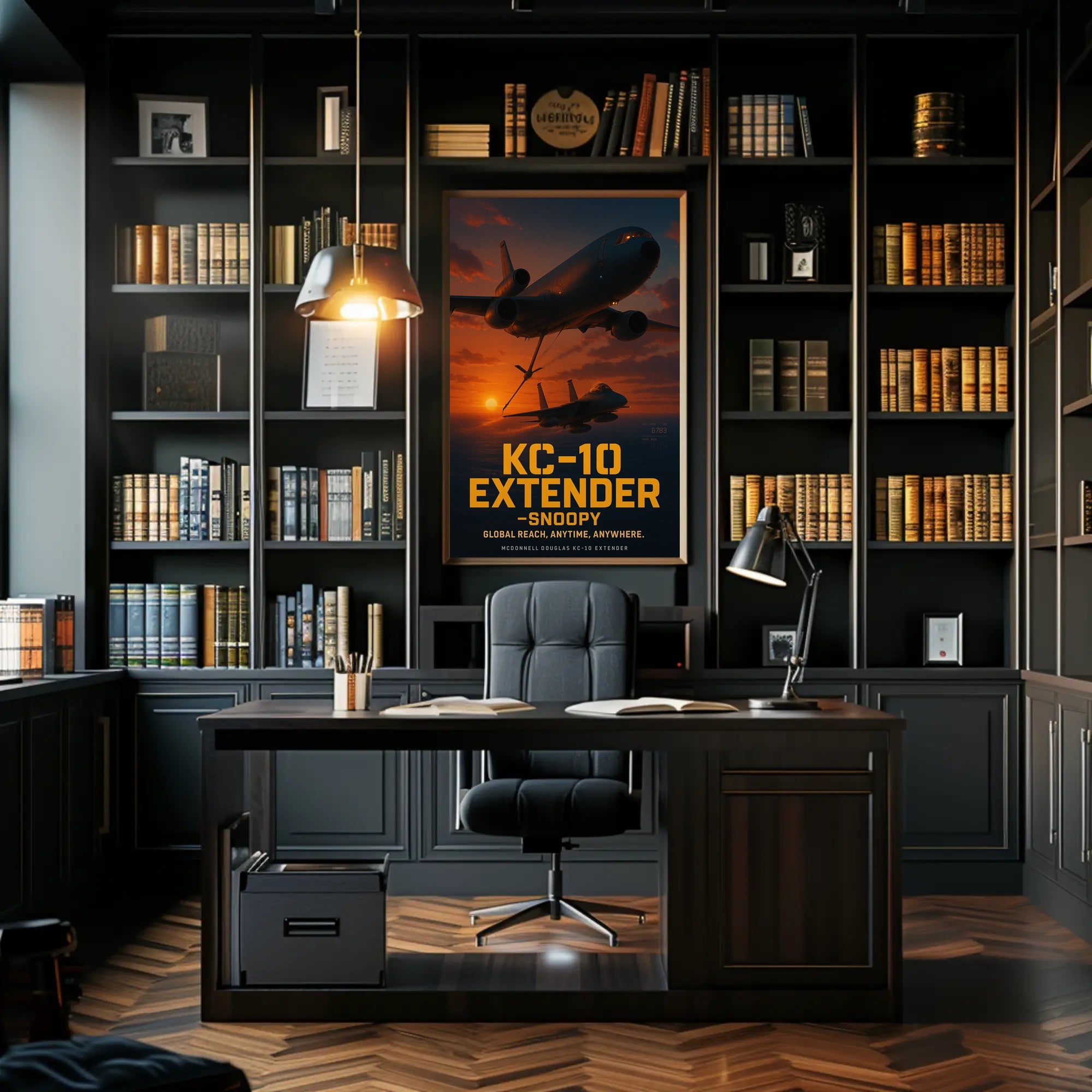 KC-10 Extender Aircraft Sunset Military Recruitment Poster