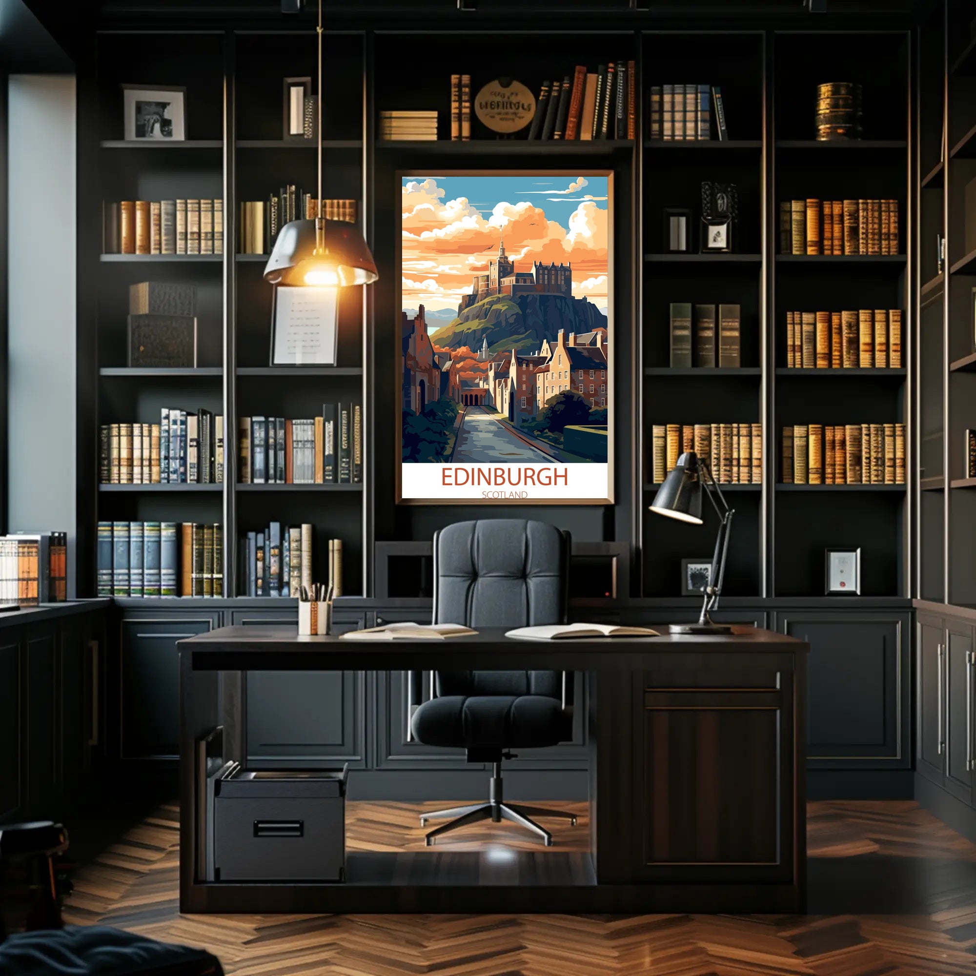 Edinburgh Castle Illustrated Travel Poster