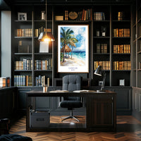 Serene Cancun Beach Watercolor Scene Travel Poster PosterGoat