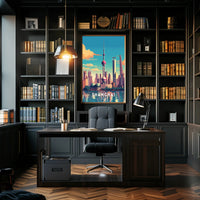 Shanghai Skyline Illustration Poster