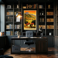 Serene Mountain Landscape at Sunset Poster