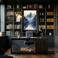 Tranquil Journey Through Misty Mountains Art Print Poster PosterGoat